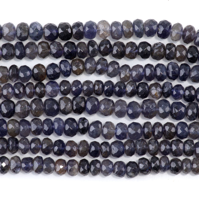 Iolite 4-7mm Faceted Rondelle - 18 Inch