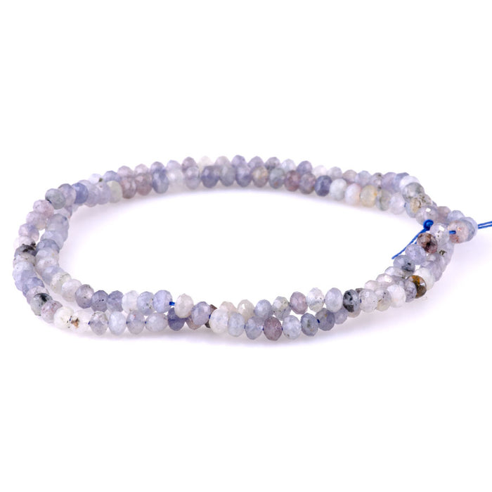 Bloody Iolite 3x4mm Rondelle Faceted - 15-16 Inch