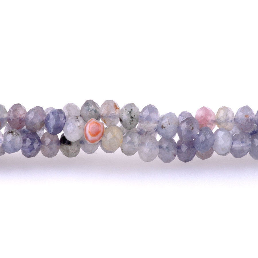 Bloody Iolite 3x4mm Rondelle Faceted - 15-16 Inch