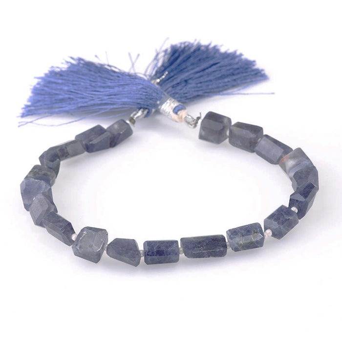 Iolite 6-12mm Faceted Irregular Rectangle - 8 Inch