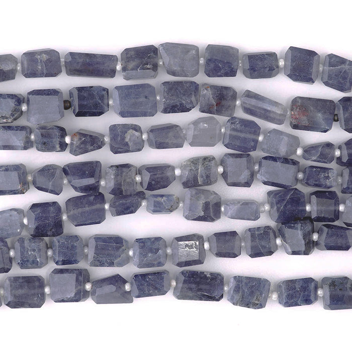 Iolite 6-12mm Faceted Irregular Rectangle - 8 Inch