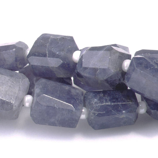 This is a Dakota Stones 6-12mm Iolite Rectangle Gemstone strand with faceted irregular beads in 8 inch strand.