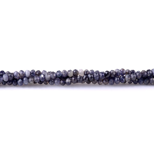 This is a Dakota Stones 4x6mm Iolite Gemstone strand with faceted rondelle beads in 15-16 inch strand.