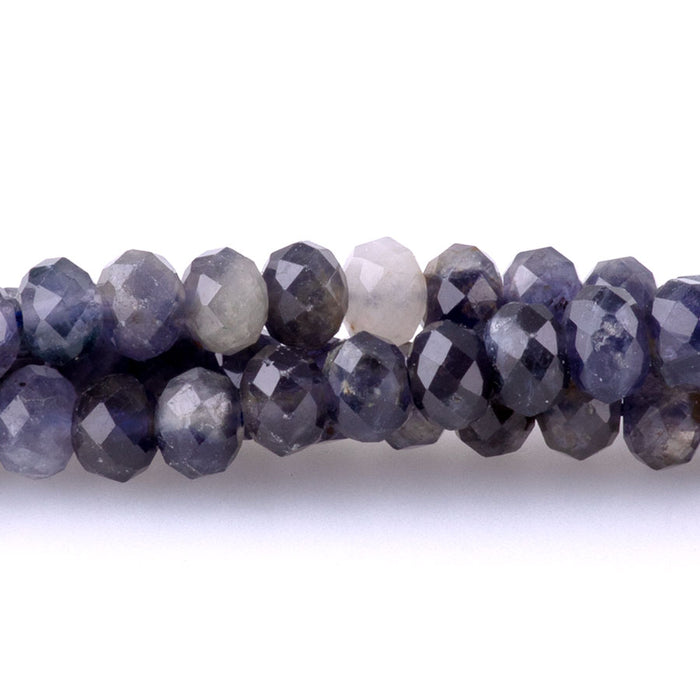 Iolite 4x6mm Faceted Rondelle - 15-16 Inch