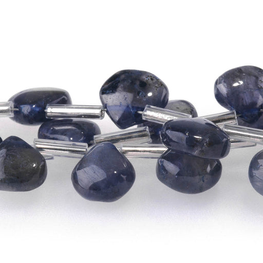 This is a Dakota Stones 7-10mm Iolite Gemstone strand with heart beads in 8 inch strand.