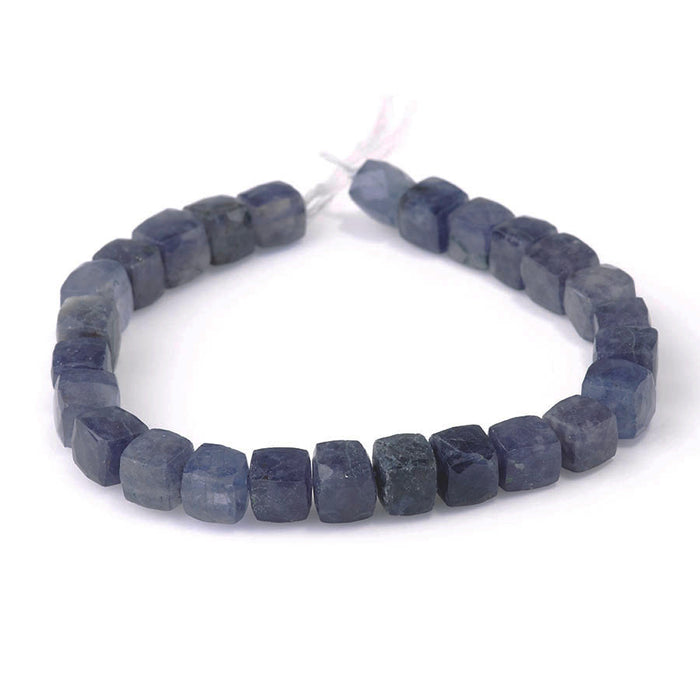 Iolite 7-8mm Faceted Cube - 8 Inch