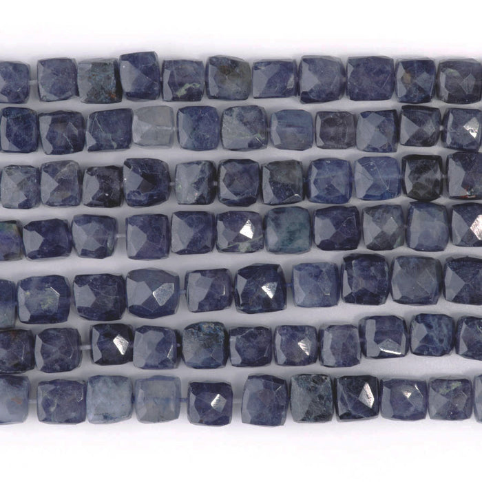 Iolite 7-8mm Faceted Cube - 8 Inch