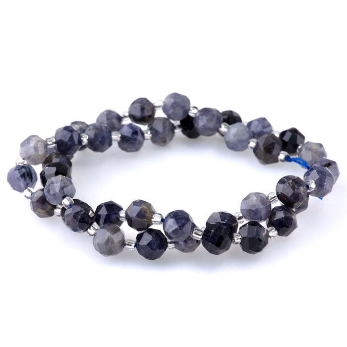 Iolite 7x8mm Faceted Nugget - 15-16 Inch