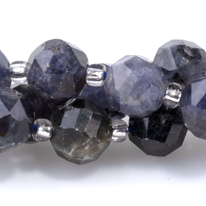 Iolite 7x8mm Faceted Nugget - 15-16 Inch