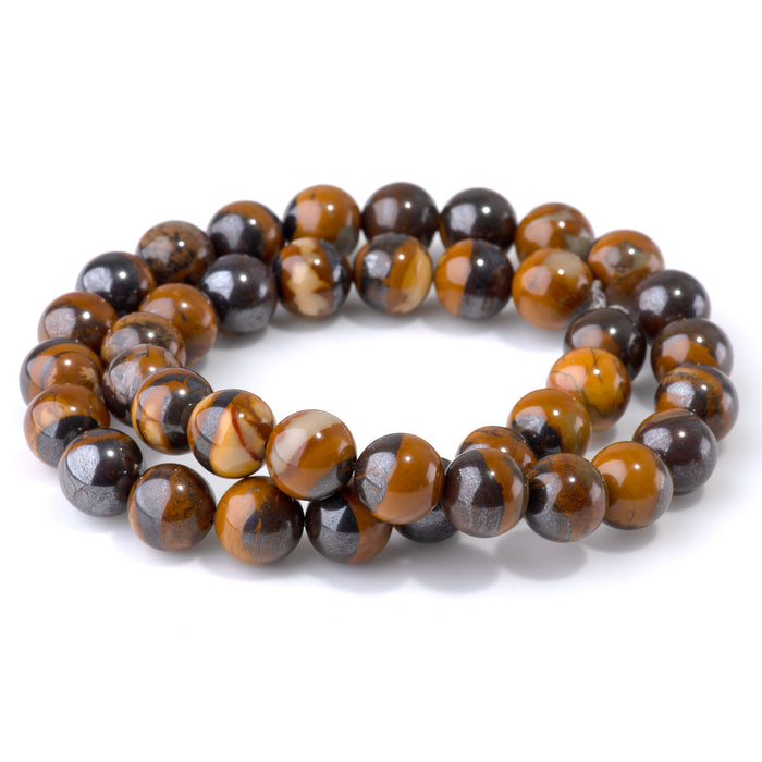 Iron Zebra Jasper 10mm Round - 15-16 Inch
