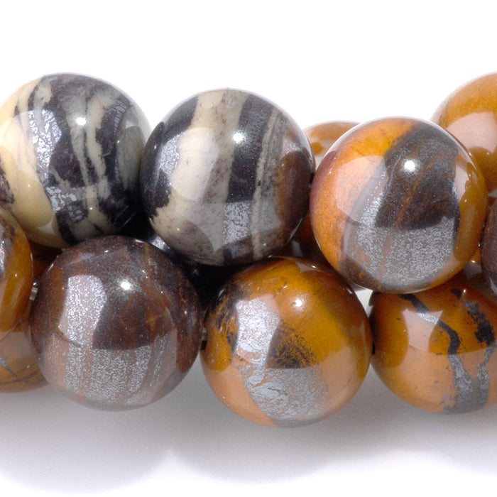 Iron Zebra Jasper 10mm Round - 15-16 Inch