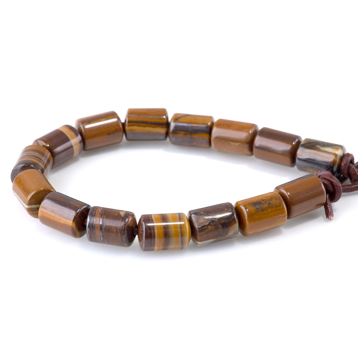Iron Zebra Jasper Large Hole Beads – 10x14mm Barrel, Strand