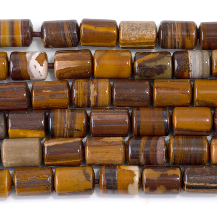 Iron Zebra Jasper 10x14mm Barrel - Large Hole Beads