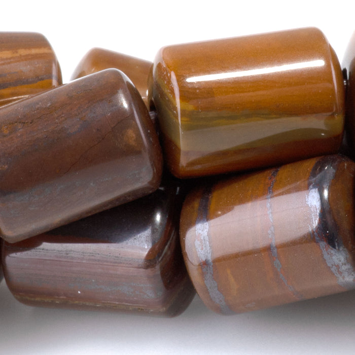 Iron Zebra Jasper 10x14mm Barrel - Large Hole Beads