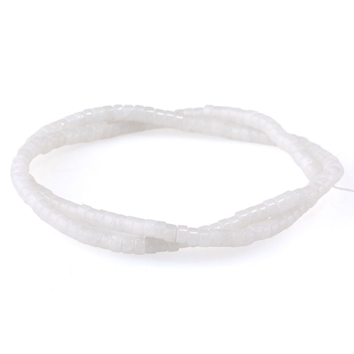 White Jade 2x4mm Heishi - 15-16 Inch