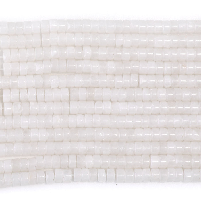 White Jade 2x4mm Heishi - 15-16 Inch