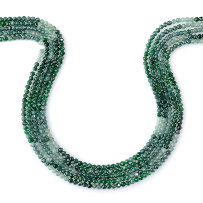 Guatemalan Jade 3mm Banded Faceted Round A Grade - 15-16 Inch*
