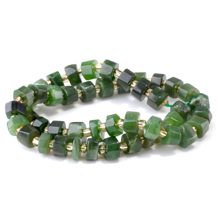 Canadian Jade 6x10-13mm Faceted Wheel - 15-16 Inch