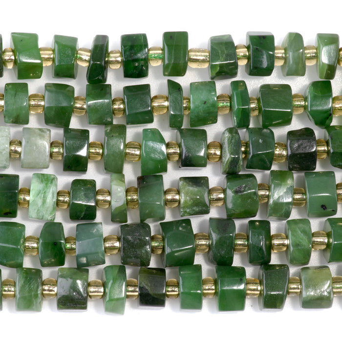 Canadian Jade 6x10-13mm Faceted Wheel - 15-16 Inch