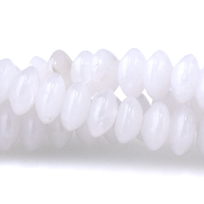 White Jade 6x3mm Saucer Beads - 15-16 Inch