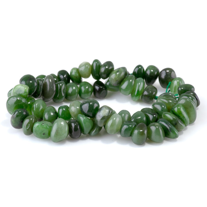 Canadian Jade 8x10-9x13mm Side Drilled Pebble - 15-16 Inch