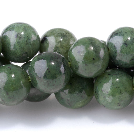 This is a Dakota Stones 8mm Canadian Jade Gemstone strand with AA grade round beads in 15-16 inch strand.