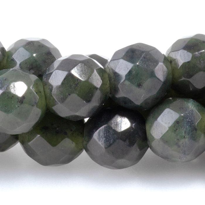Jade 8mm Faceted Round Large Hole 8-Inch