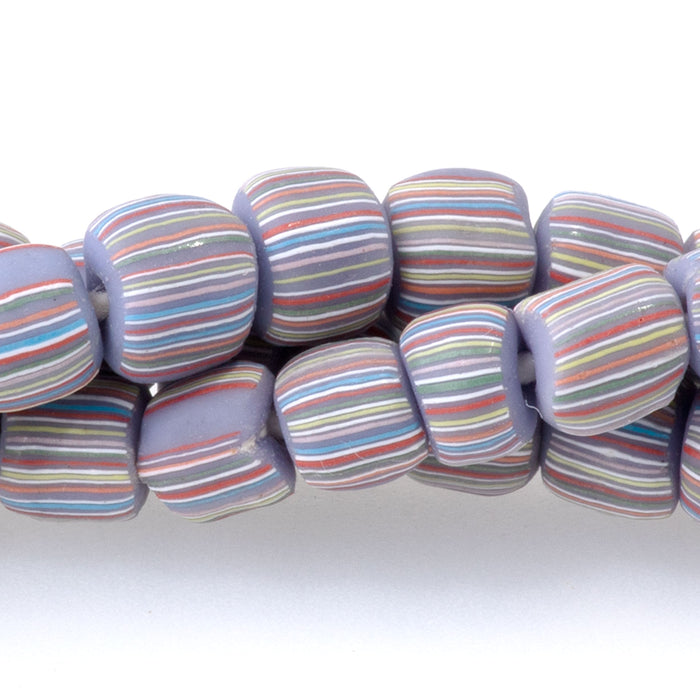 Java Glass 5mm Purple Irregular Barrel Beads - 24 Inch