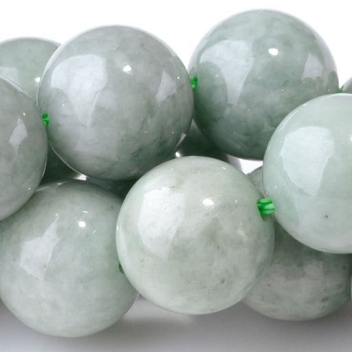 This is a Dakota Stones 12mm Jadite Gemstone strand with A grade round beads in 15-16 inch strand.