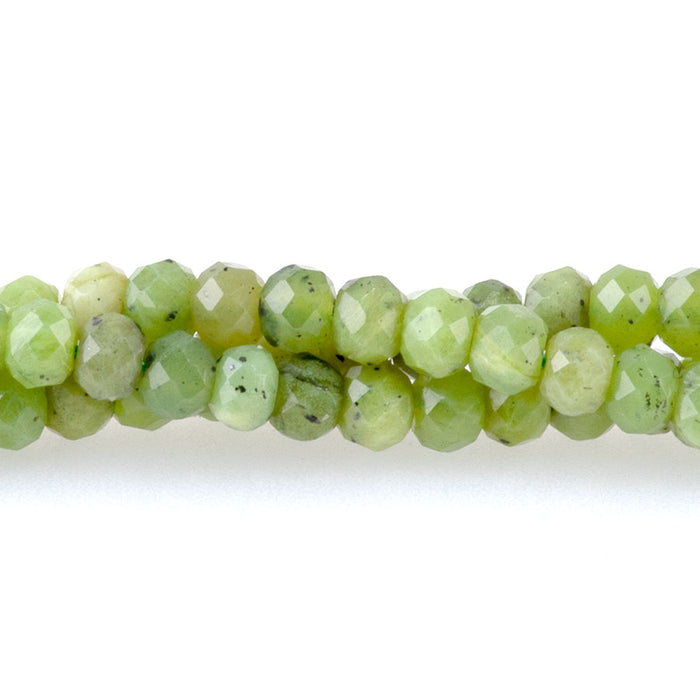 Jadeite 3x4mm Rondelle Faceted - 15-16 Inch