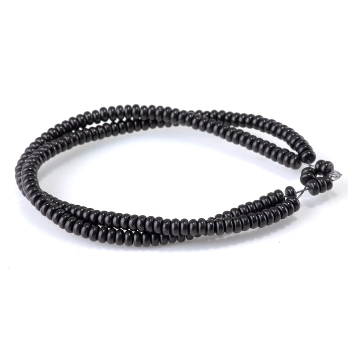 Jet 4mm Rondelle Bead - 15-16 Inch