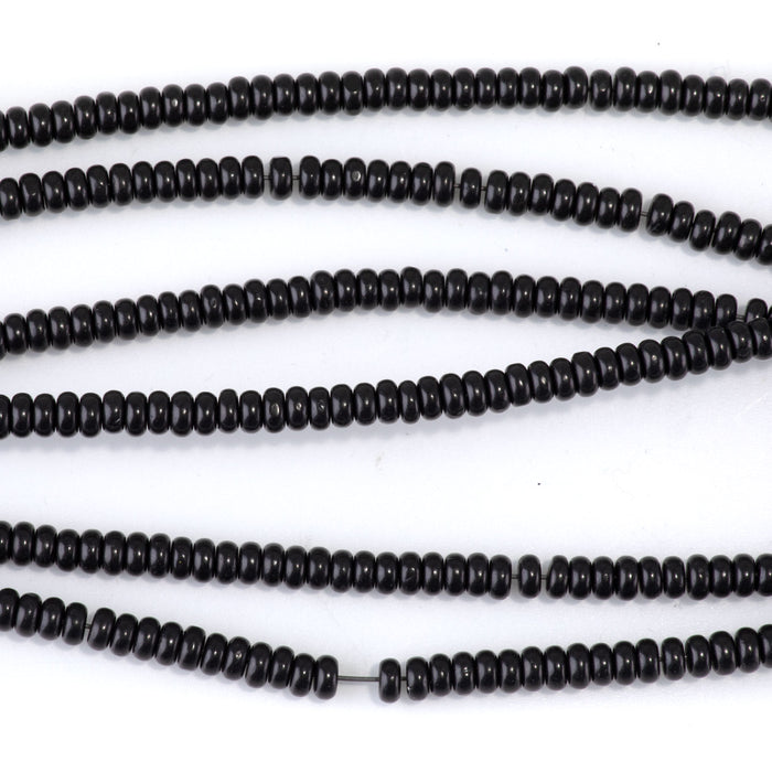 Jet 4mm Rondelle Bead - 15-16 Inch