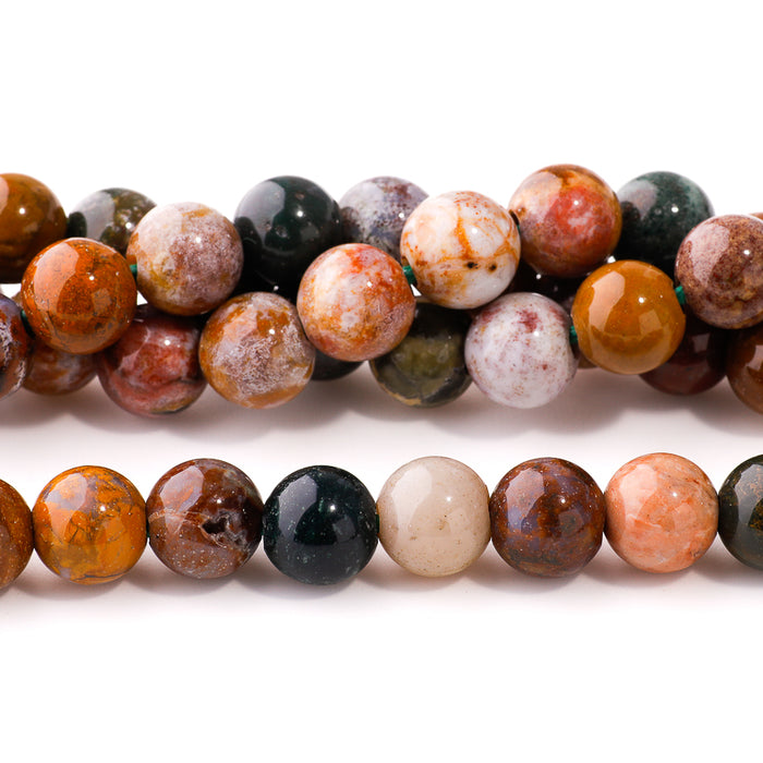 Kabamby Ocean Jasper 10mm Round - Large Hole Beads