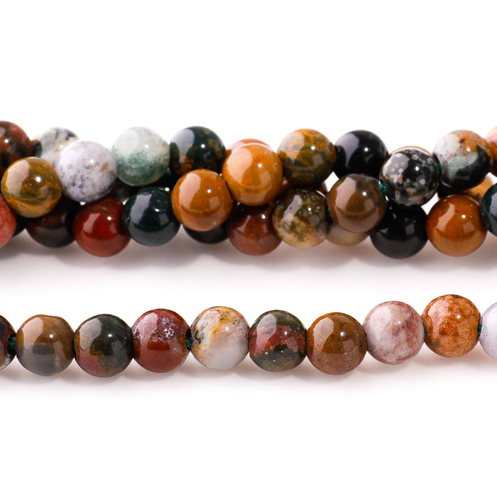 Kabamby Ocean Jasper 6mm Round - Large Hole Beads