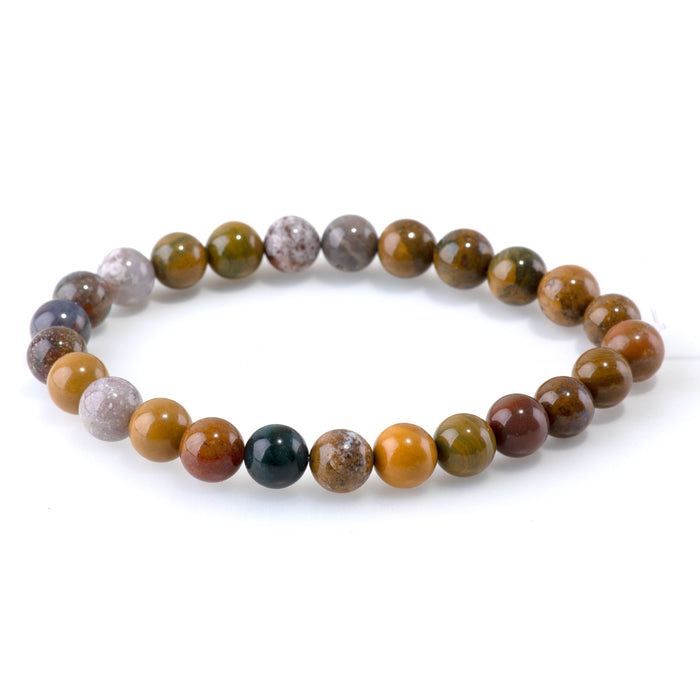 Kabamby Ocean Jasper 8mm Round - 8-Inch