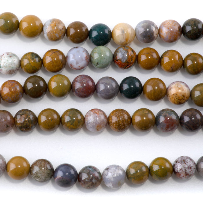 Kabamby Ocean Jasper 8mm Round - 8-Inch