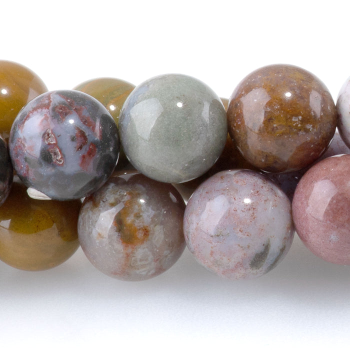 Kabamby Ocean Jasper 8mm Round - 8-Inch