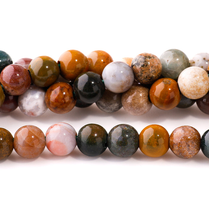 Kabamby Ocean Jasper 8mm Round - Large Hole Beads