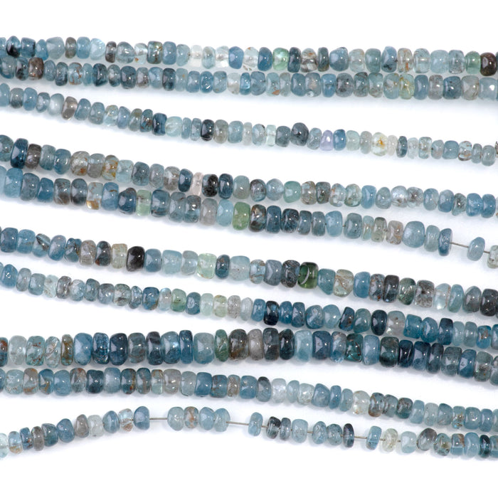 Kyanite 2-3x3-5mm Graduated Irregular Rondelle Beads - 15-16 Inch