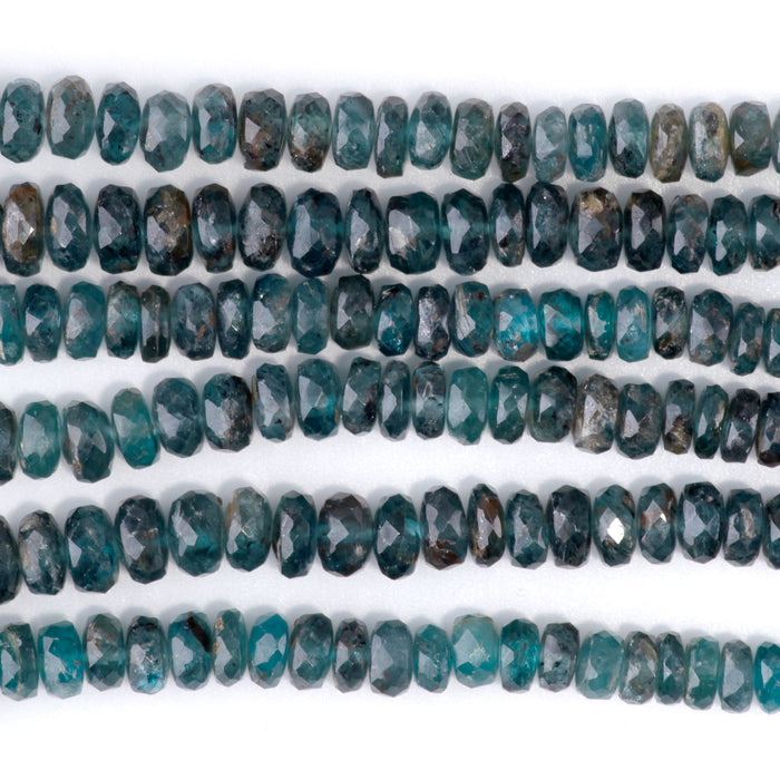 Moss Kyanite 2x5-5x8mm Graduated Faceted Rondelle Necklace - 15-16 Inch