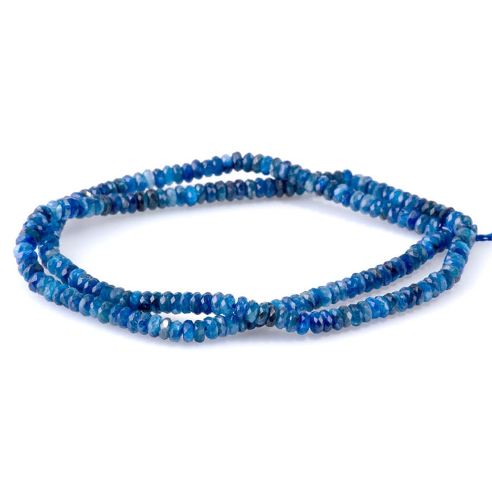 Kyanite 2x4mm Thin Rondelle Faceted A Grade - 15-16 Inch