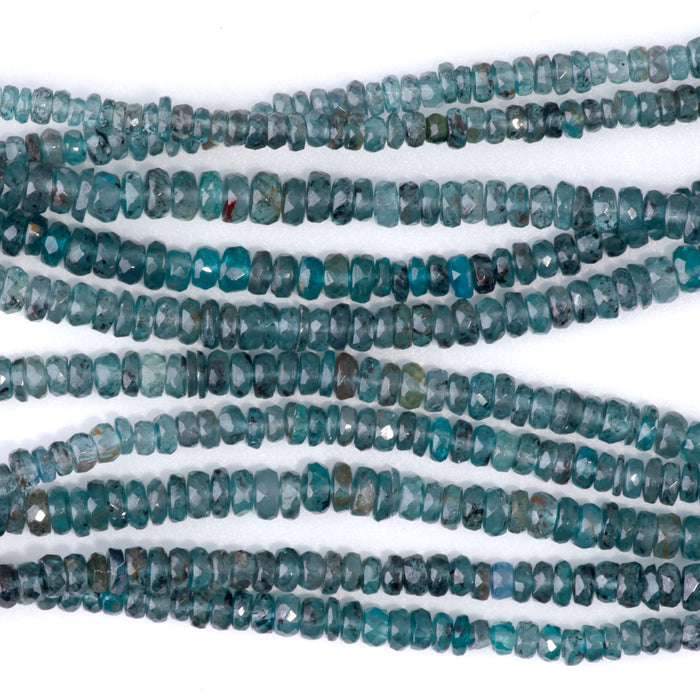 Teal Kyanite 2x4mm Faceted Rondelle Nacklace - 15-16 Inch