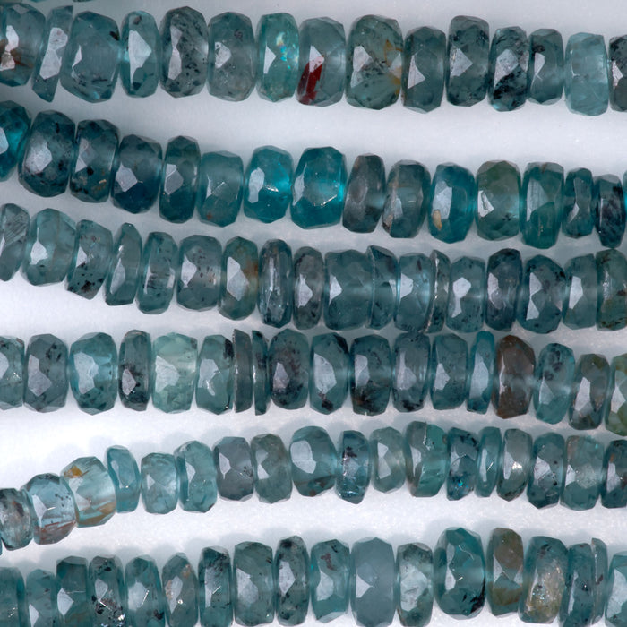 Teal Kyanite 2x4mm Faceted Rondelle Nacklace - 15-16 Inch