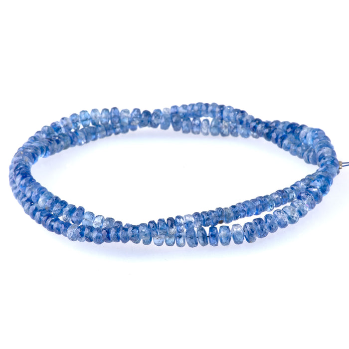 Kyanite 3-5mm Graduated Faceted Rondelle - 15-16 Inch