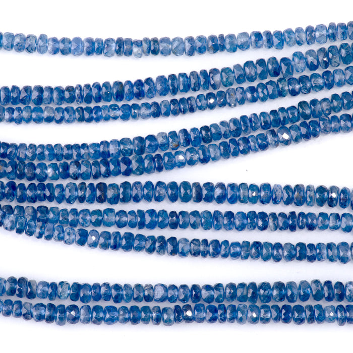 Kyanite 3-5mm Graduated Faceted Rondelle - 15-16 Inch
