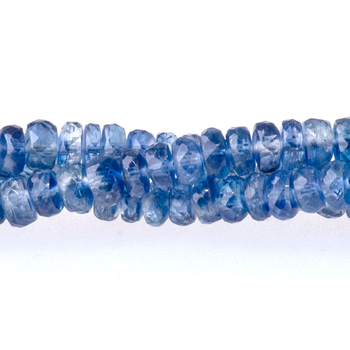 Kyanite 3-5mm Graduated Faceted Rondelle - 15-16 Inch