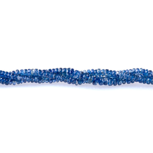 This is a Dakota Stones 3-6mm Kyanite Gemstone strand with faceted rondelle beads in 15-16 inch strand.