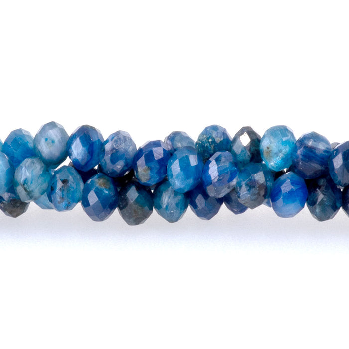 Blue Kyanite 3x4mm Rondelle Faceted A Grade - 15-16 Inch