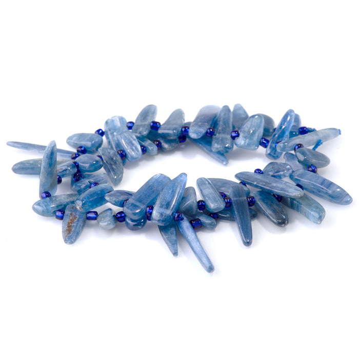 Blue Kyanite 6x12-10x20mm Free Form Pear A Grade - 15-16 Inch