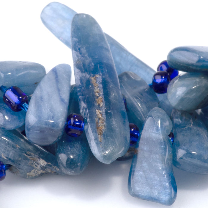 Blue Kyanite 6x12-10x20mm Free Form Pear A Grade - 15-16 Inch